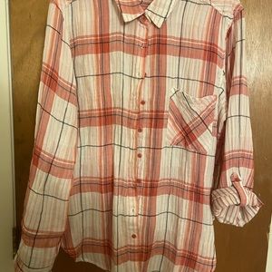 Time & Tru - Sunset Plaid Blouse XL (16-18)